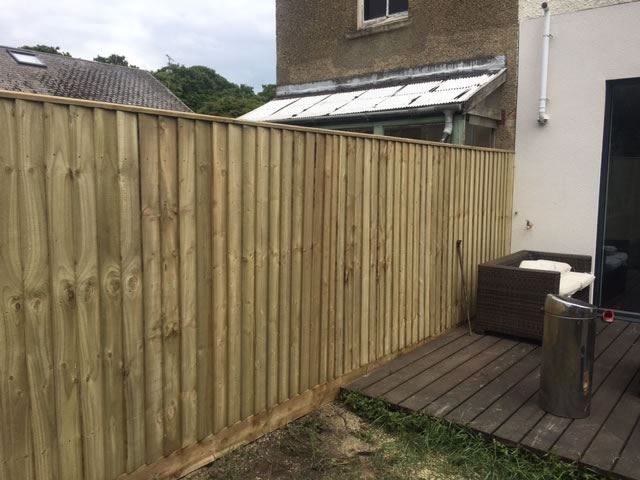 Close-board fencing in a garden in Headington